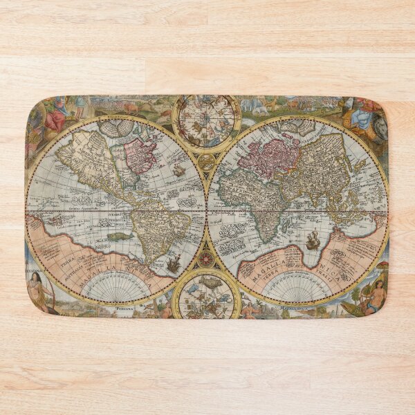 Item preview, 1594 Orbis Terrarum Typus Double Hemisphere World Map designed and sold by marccelusshop.