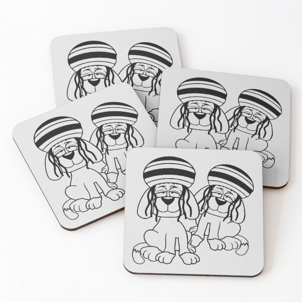 Item preview, 2 Dogs Reggae Rasta Curls Hat Chill Relaxed Team Friends designed and sold by shirt-o-mat.