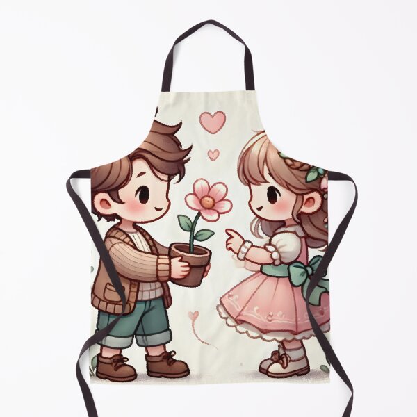 Item preview, young boy offering a flower to a young girl designed and sold by Design-phuket.