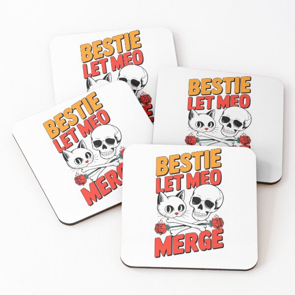 Item preview, Skull & Crossbones with Roses and 'Bestie Met MEO Merge STICKER designed and sold by inkfluenceart.