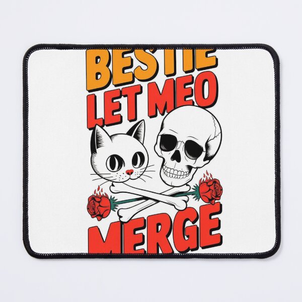 Item preview, Skull & Crossbones with Roses and 'Bestie Met MEO Merge STICKER designed and sold by inkfluenceart.