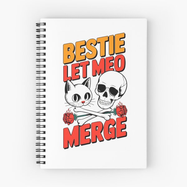 Item preview, Skull & Crossbones with Roses and 'Bestie Met MEO Merge STICKER designed and sold by inkfluenceart.