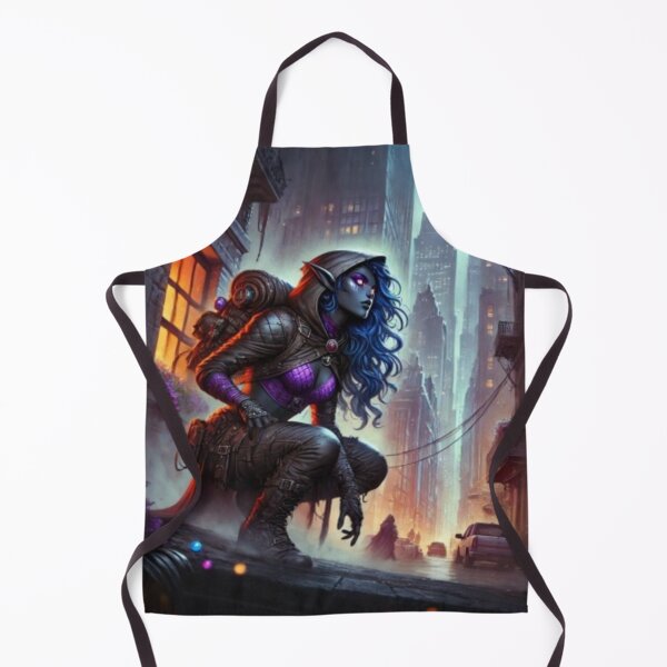Item preview, AI generated drow on mission, dystopian fantasy designed and sold by AI-this-is-AI.