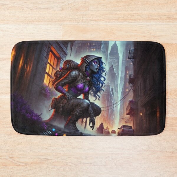 Item preview, AI generated drow on mission, dystopian fantasy designed and sold by AI-this-is-AI.