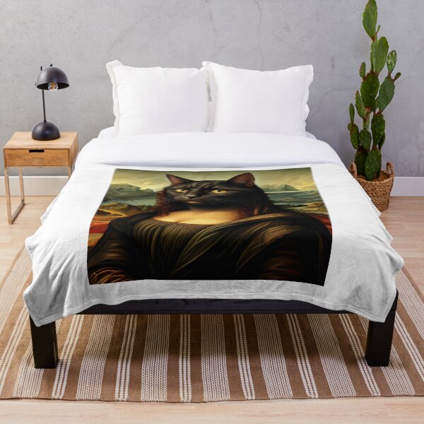 Item preview, Gato Negro Mona Lisa Leonardo Da Vinci designed and sold by Pattern Unhinged.