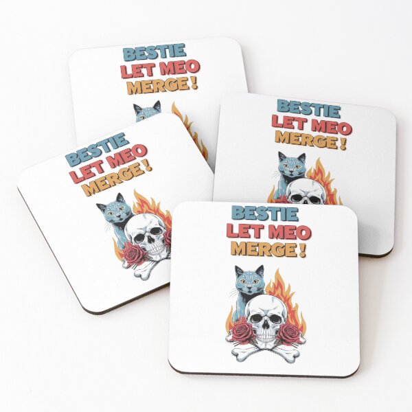 Item preview, Skull & Crossbones with Roses and 'Bestie Met MEO Merge STICKER designed and sold by inkfluenceart.