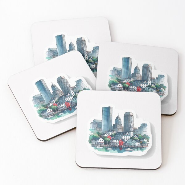 Item preview, Pegatina minimalista con paisaje urbano de Cape Cod, EE. UU. designed and sold by PaintMeWorld.