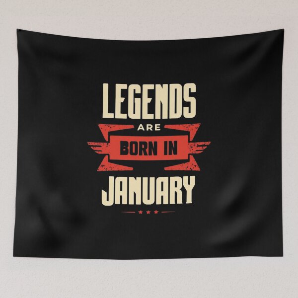 Item preview, January Legends | Bold Typography Design for Birthday Celebrations designed and sold by Colorful-Garden.