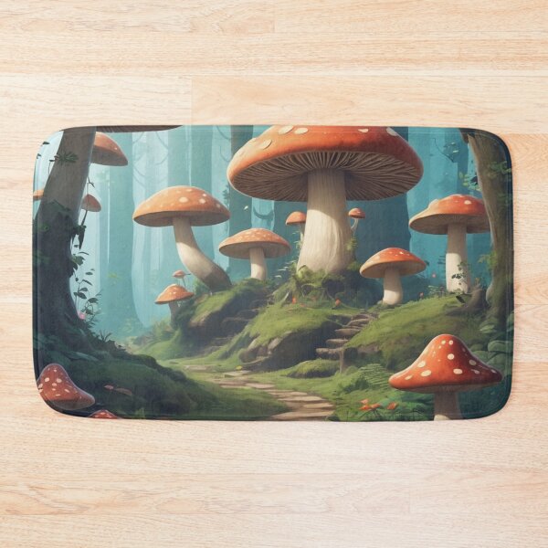 Item preview, Enchanted Forest with Giant Mushrooms designed and sold by Zeeshankhan1345.