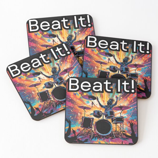 Item preview, Beat It! Drummer Playing Drums Colorful Graphic designed and sold by FroggyFly Designs.
