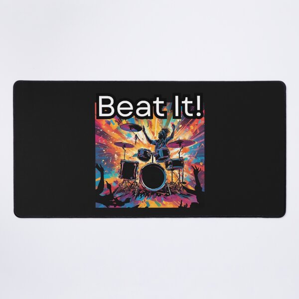 Item preview, Beat It! Drummer Playing Drums Colorful Graphic designed and sold by FroggyFly Designs.