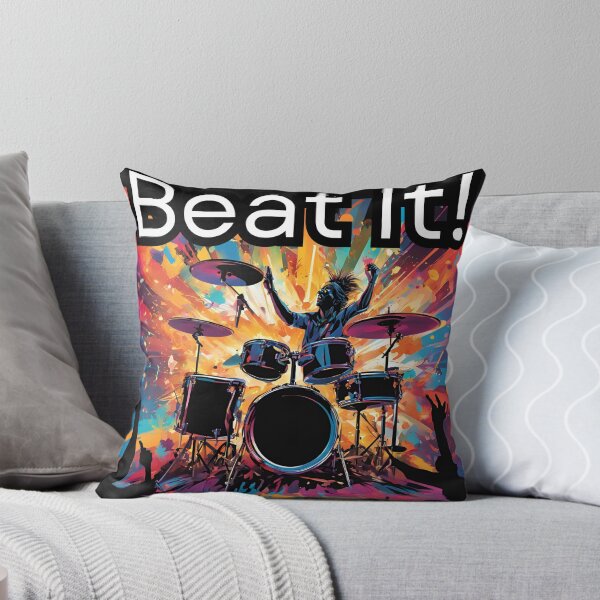 Item preview, Beat It! Drummer Playing Drums Colorful Graphic designed and sold by FroggyFly Designs.