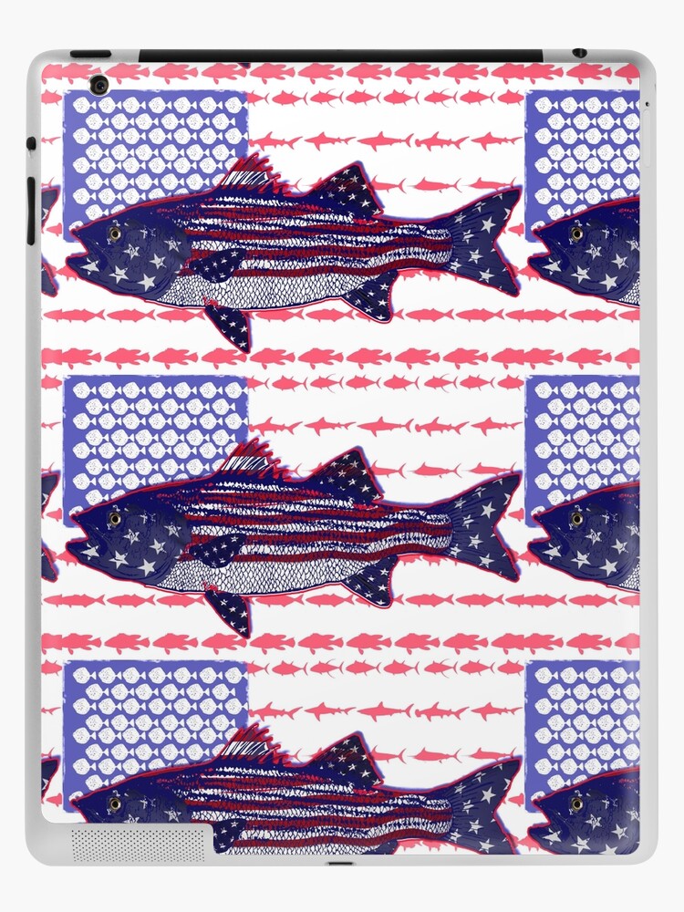 American flag Striped bass Fishing flag | iPad Case & Skin