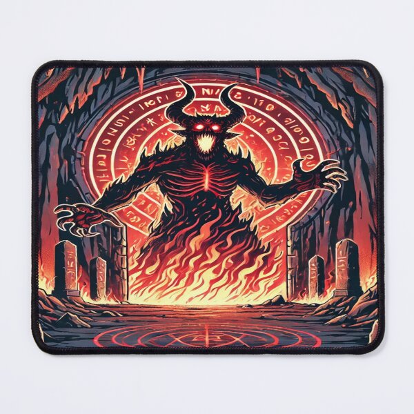 Item preview, Demon Emerging from Fiery Portal designed and sold by 0Mystica0.