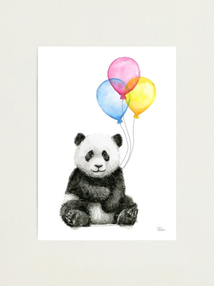 Baby Panda Watercolor With Balloons Nursery Animal Art Photographic Print By Olga Shvartsur Redbubble Baby Panda Watercolor With Balloons Nursery Animal Art Photographic Print By Olga Shvartsur Redbubble