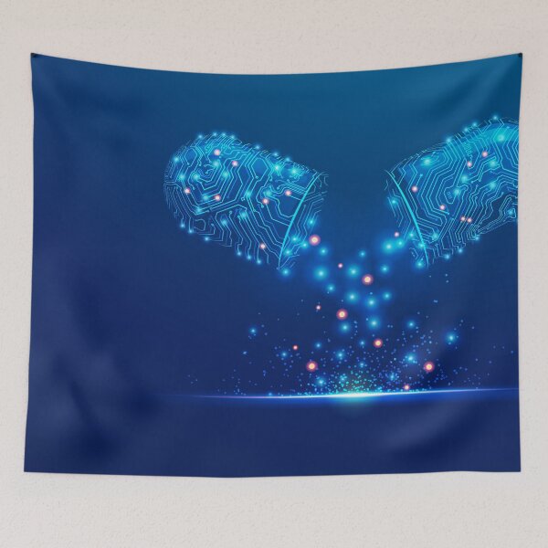 Item preview, bioengineering  healthcare technology 3D pill electronic pattern designed and sold by NiamLab.