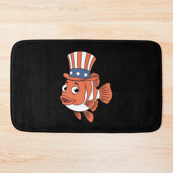 Artikelvorschau, Patriotischer Clownfisch mit Uncle Sam-Hut-Cartoon-Design entworfen und verkauft von Karsten Stier.