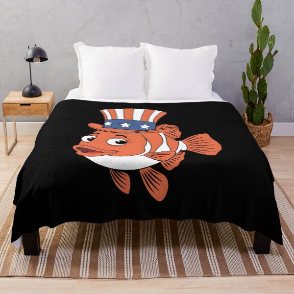 Item preview, Patriotic Clownfish with Uncle Sam Hat Cartoon Design designed and sold by Karsten Stier.