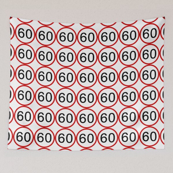 Item preview, No. 60 with Red Circle, Road Sign, Age Sign designed and sold by AASparksDesigns.