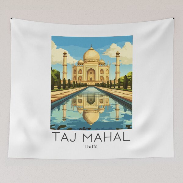 Item preview, A Vintage Travel Poster of Taj Mahal - Agra - India  designed and sold by GoodOldVintage.