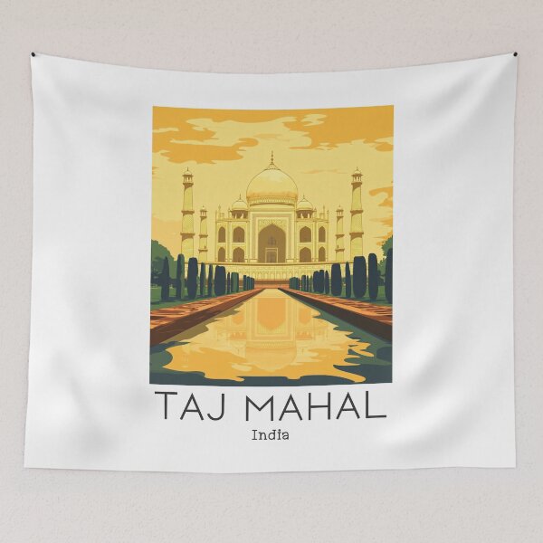 Item preview, A Vintage Travel Poster of Taj Mahal - Agra - India  designed and sold by GoodOldVintage.