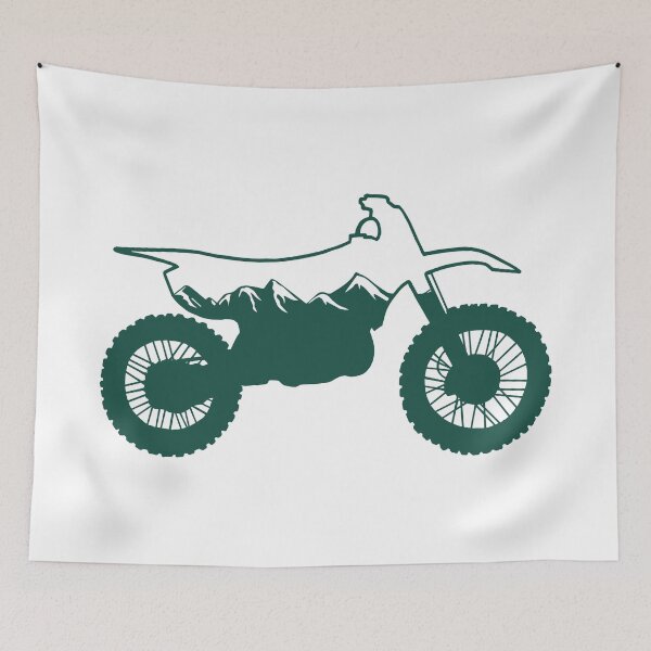 Item preview, Dirt bike mountain silhouette forest green designed and sold by inKseparable.