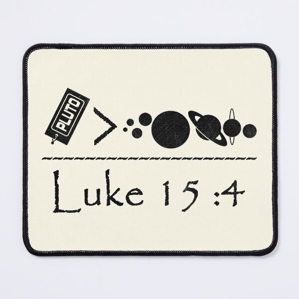 Item preview, Luke 15 4 parable of the lost sheep - 1 lost sheep is important over 99 sheep - solar system / pluto funny christian minimal black version - The Lost Planet Found  designed and sold by ZechJohnRB.