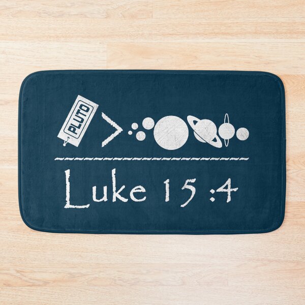 Item preview, luke 15 4 parable of the lost sheep - 1 lost sheep is important over 99 sheep - solar system / pluto funny christian minimal version -white- The Lost Planet Found  designed and sold by ZechJohnRB.