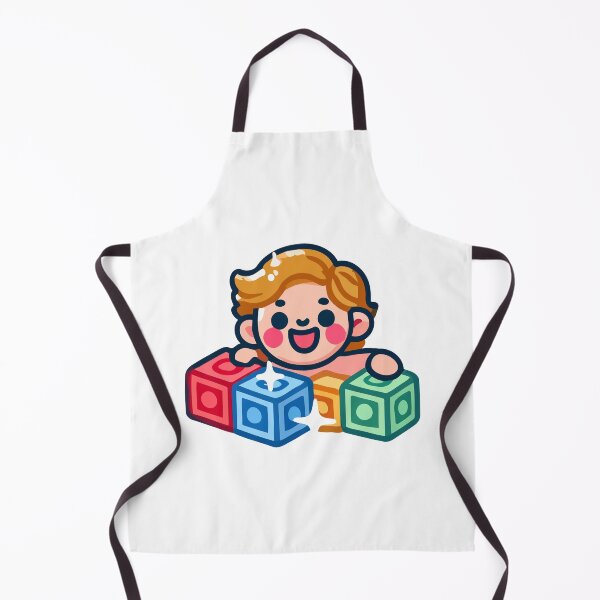 Item preview, Playful Child with Colorful Blocks designed and sold by Akioos.