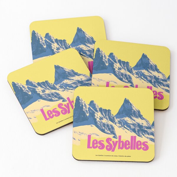 Item preview, Vintage Ski Adventure: Les Sybelles Mountain Print in 70s Style Font designed and sold by tokyojeff.