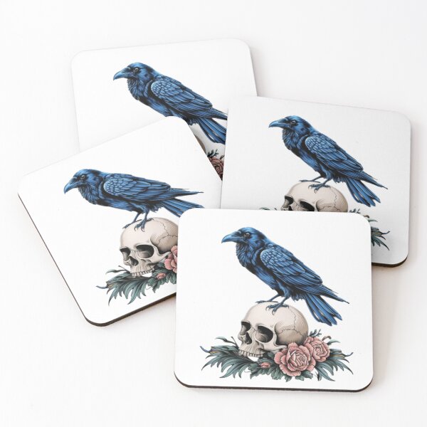 Item preview, Quoth the Raven with Skull in Midnight, Gifts, Raven Skull t-shirt designed and sold by Wildlife Wonders.