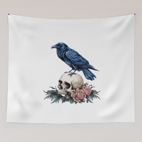 Item preview, Quoth the Raven with Skull in Midnight, Gifts, Raven Skull t-shirt designed and sold by Wildlife Wonders.