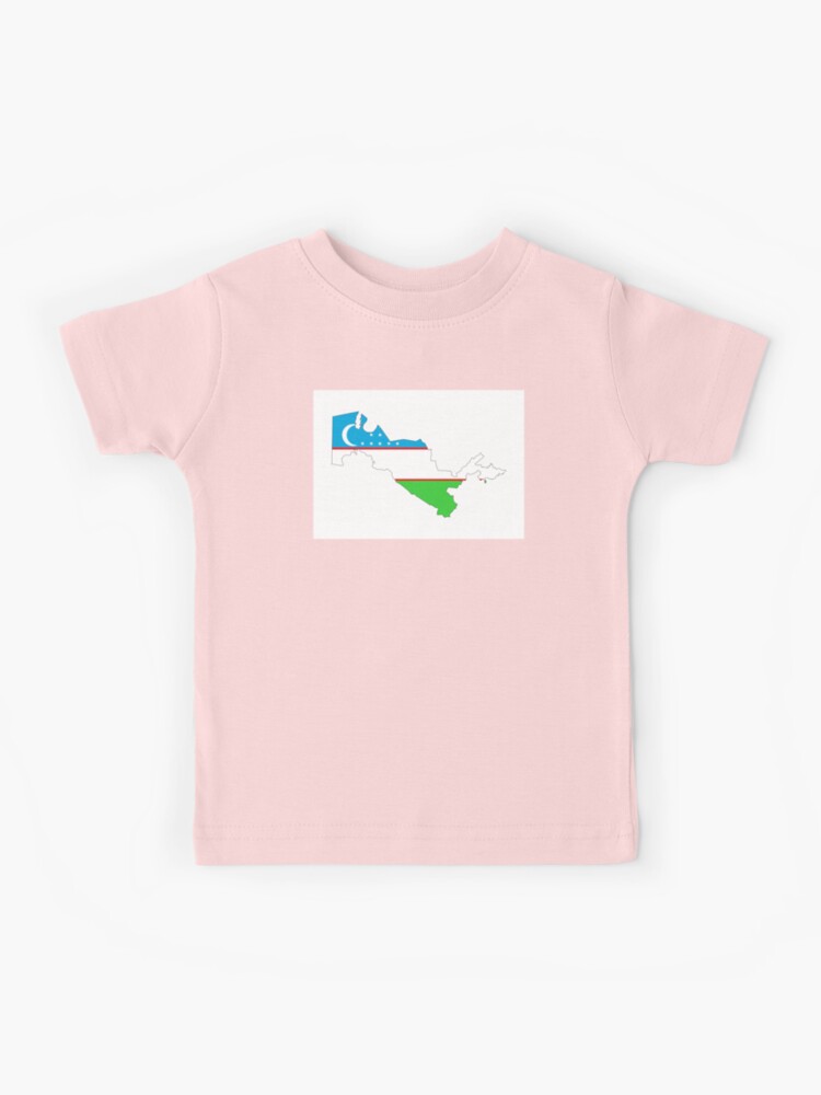 Uzbekistan flag map Kids T-Shirt for Sale by tony4urban