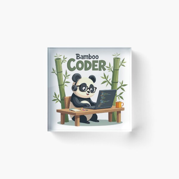 Item preview, Cute Bamboo Coder Panda designed and sold by Bulwshop.