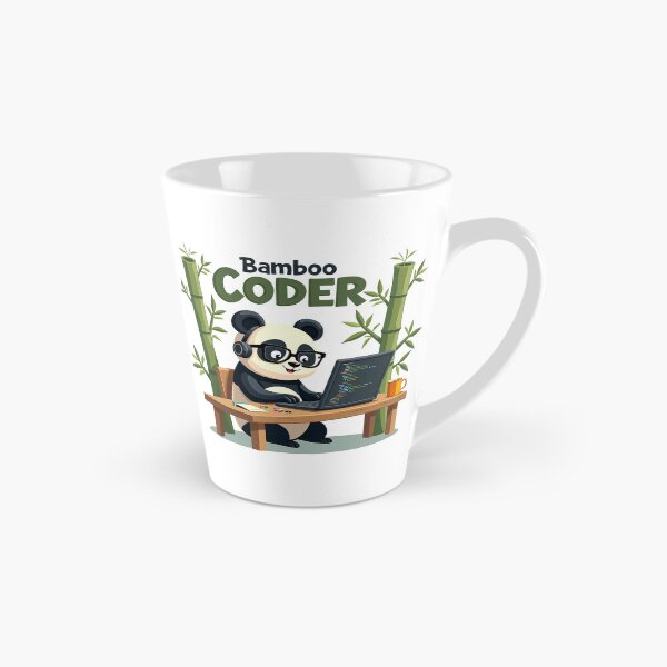 Aperçu de l'œuvre Panda codeur en bambou mignon créée et vendue par Bulwshop.