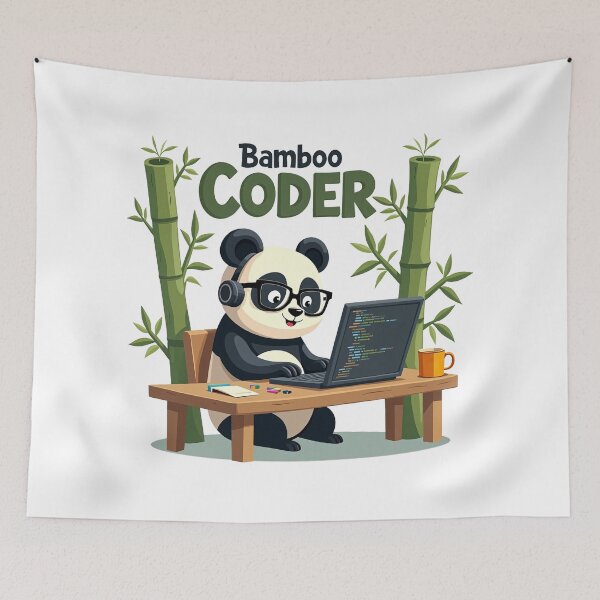 Item preview, Cute Bamboo Coder Panda designed and sold by Bulwshop.