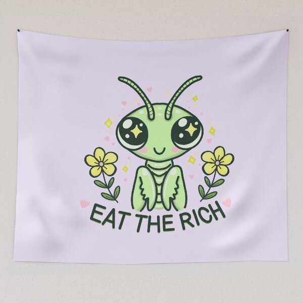 Item preview, Eat The Rich Cute Praying Mantis designed and sold by FerntasticArt.