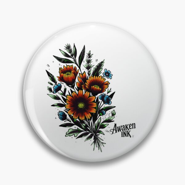 Item preview, Awaken ink tattoo daisy flowers designed and sold by Awakenink.