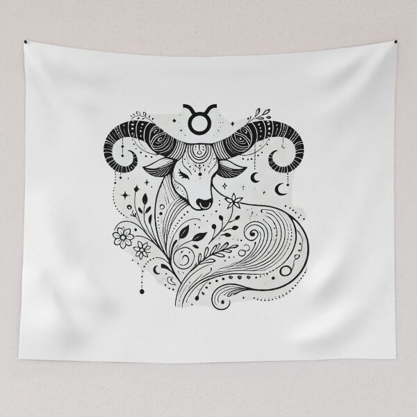 Item preview, Grounded Taurus Zodiac – Minimalist Boho Bull Art with Mystical Touch designed and sold by KittyKatto.