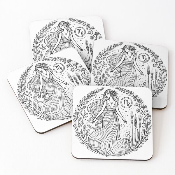 Item preview, Ethereal Virgo Zodiac – Minimalist Boho Astrology Art designed and sold by KittyKatto.