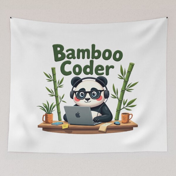 Item preview, Cute Bamboo Coder Panda designed and sold by Bulwshop.