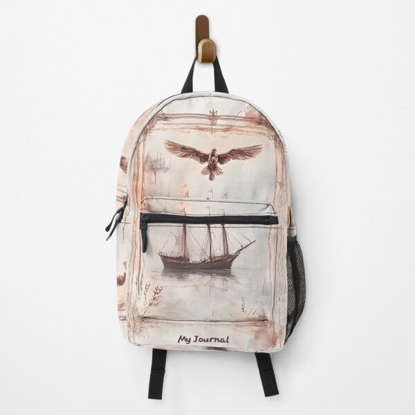 Item preview, Journaling Adventure: Vintage Ship and Soaring Bird designed and sold by Amr Siam.