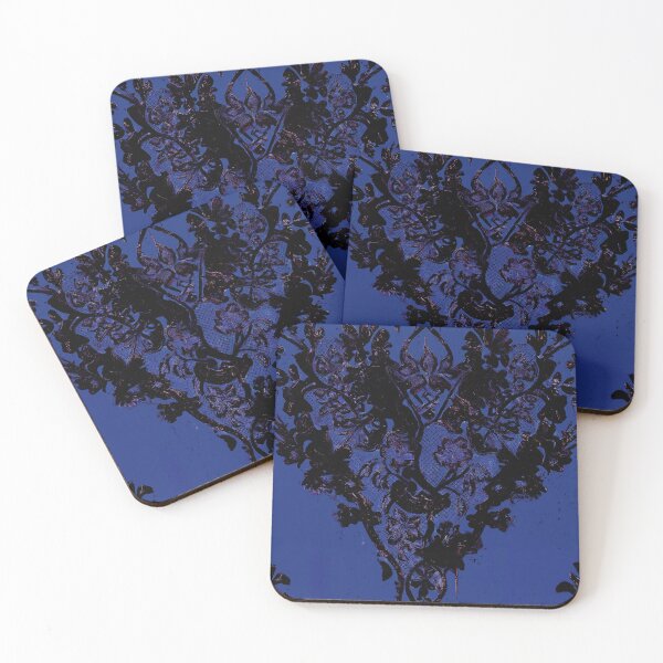 Item preview, Goth Grunge Victorian Vintage Lace Pattern in Deep Blue designed and sold by SamJanner.