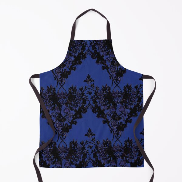 Aperçu de l'œuvre Motif de dentelle vintage victorienne gothique grunge en bleu foncé créée et vendue par SamJanner.