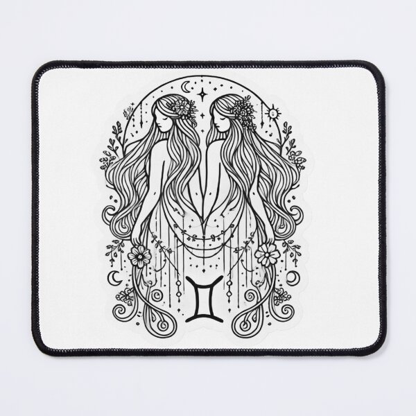 Item preview, Playful Gemini Zodiac – Minimalist Boho Twins Art with Mystical Accents designed and sold by KittyKatto.