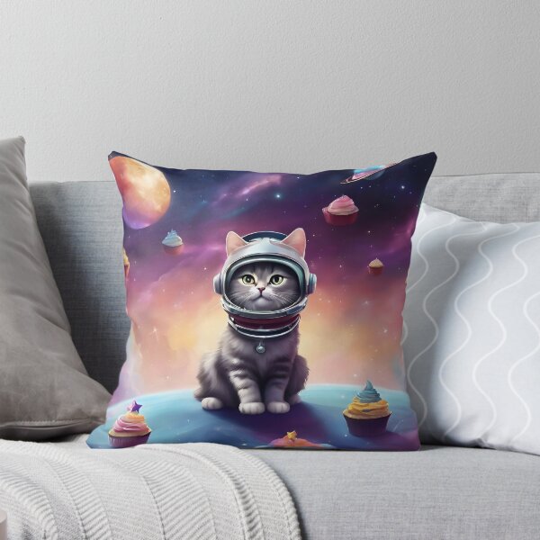 Aperçu de l'œuvre Chat astronaute dans l'espace snack créée et vendue par Pixel Press Prints.