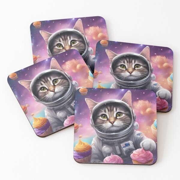 Item preview, Cat Astronaut in Snack Space designed and sold by Pixel Press Prints.