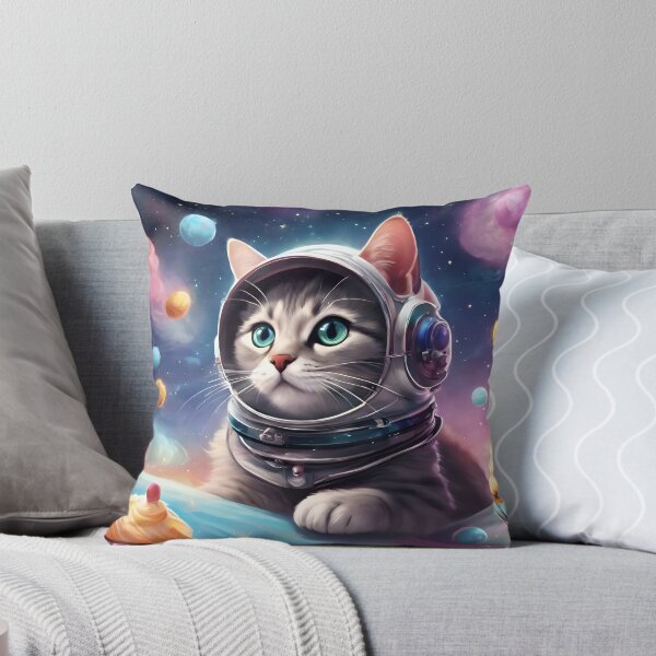 Aperçu de l'œuvre Chat astronaute dans l'espace snack créée et vendue par Pixel Press Prints.