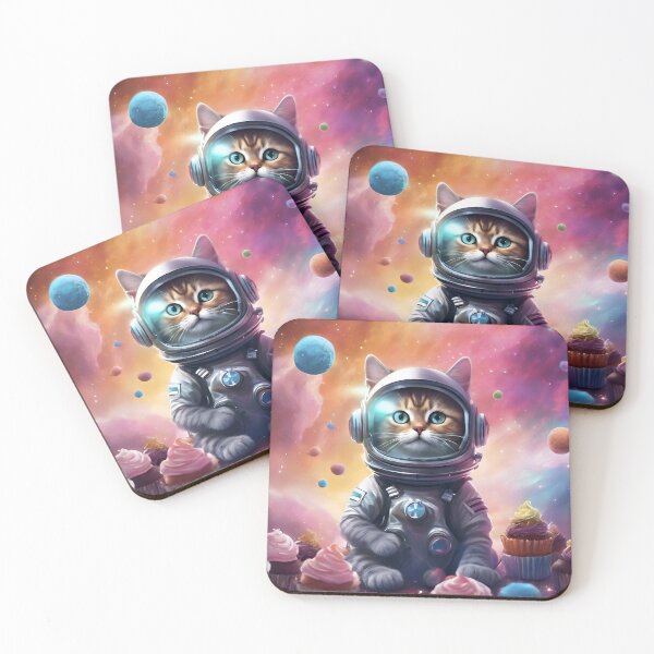 Item preview, Cat Astronaut in Snack Space designed and sold by Pixel Press Prints.