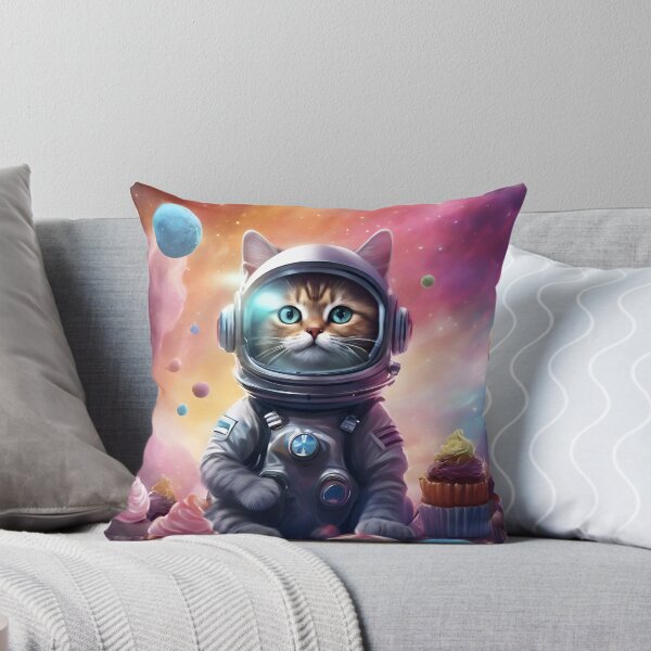 Aperçu de l'œuvre Chat astronaute dans l'espace snack créée et vendue par Pixel Press Prints.